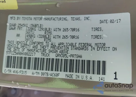 2017 Toyota Tacoma Trd Off Road z USA, uszkodzony, nr VIN 5TFCZ5AN8HX082217